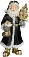 House of Seasons kerstfiguur polyresin kerstman 10.5x9.5x20cm zwart kopen?