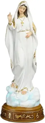 House of Seasons kerstfiguur polyresin maria 10x9.5x28.5cm wit