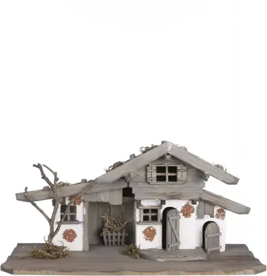 House of Seasons kerststal ancient 23cm grijs