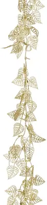 House of Seasons kunststof guirlande bladeren 10x180cm goud