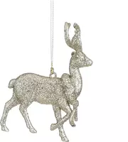 House of Seasons kunststof kerst ornament hert 12cm goud 