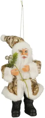 House of Seasons kunststof kerst ornament kerstman 18cm champagne