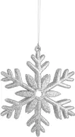 House of Seasons kunststof kerst ornament sneeuwvlok 14cm zilver 
