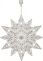 House of Seasons kunststof kerst ornament sneeuwvlok 49cm champagne 