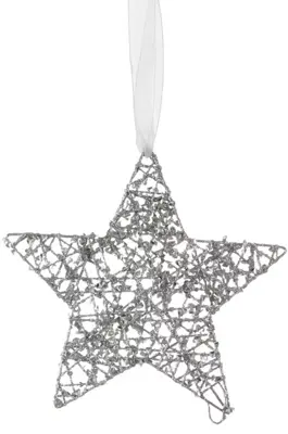 House of Seasons kunststof kerst ornament ster 15cm zilver