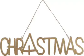 House of Seasons kunststof kerst ornament tekst christmas 23.5cm goud