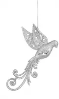 House of Seasons kunststof kerst ornament vogel 16cm zilver  kopen?