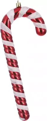 House of Seasons kunststof kerst ornament zuurstok 24cm rood