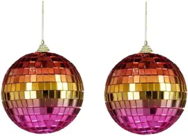 House of Seasons kunststof kerstbal discobal 10cm multi 2 stuks kopen?