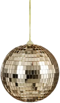 House of Seasons kunststof kerstbal discobal 15cm champagne