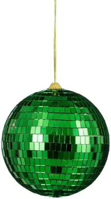 House of Seasons kunststof kerstbal discobal 15cm donkergroen