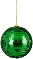 House of Seasons kunststof kerstbal discobal 15cm donkergroen kopen?