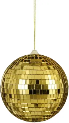 House of Seasons kunststof kerstbal discobal 15cm goud