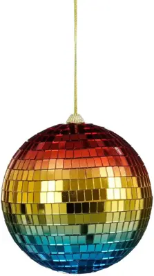 House of Seasons kunststof kerstbal discobal 15cm multi