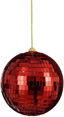 House of Seasons kunststof kerstbal discobal 15cm rood