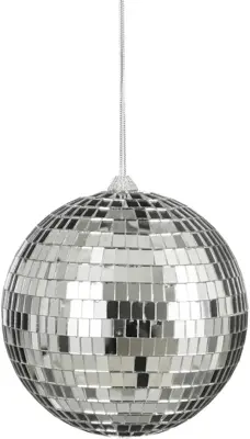 House of Seasons kunststof kerstbal discobal 15cm zilver 2 stuks