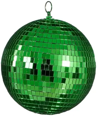 House of Seasons kunststof kerstbal discobal 20cm donkergroen
