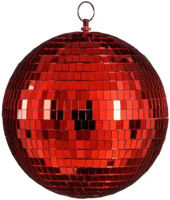 House of Seasons kunststof kerstbal discobal 20cm rood