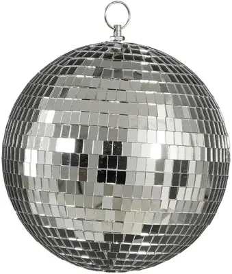 House of Seasons kunststof kerstbal discobal 20cm zilver