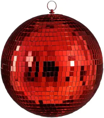 House of Seasons kunststof kerstbal discobal 25cm rood