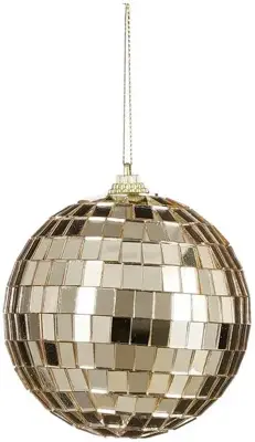 House of Seasons kunststof kerstbal discobal 8cm champagne