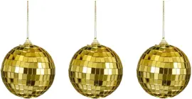 House of Seasons kunststof kerstbal discobal 8cm goud 3 stuks kopen?