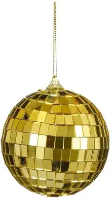 House of Seasons kunststof kerstbal discobal 8cm goud