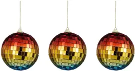 House of Seasons kunststof kerstbal discobal 8cm multi 3 stuks kopen?