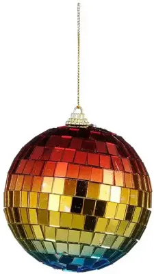 House of Seasons kunststof kerstbal discobal 8cm multi