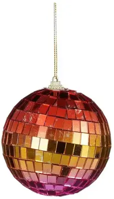 House of Seasons kunststof kerstbal discobal 8cm multi