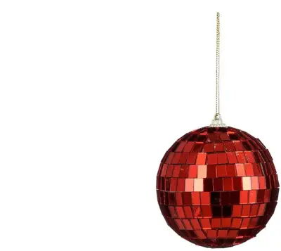 House of Seasons kunststof kerstbal discobal 8cm rood