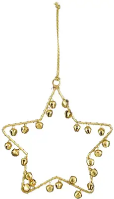 House of Seasons metalen kerst ornament ster 10cm goud