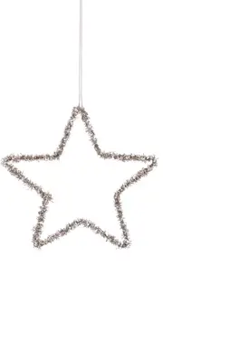 House of Seasons metalen kerst ornament ster 15cm champagne
