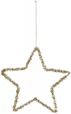 House of Seasons metalen kerst ornament ster 15cm goud 