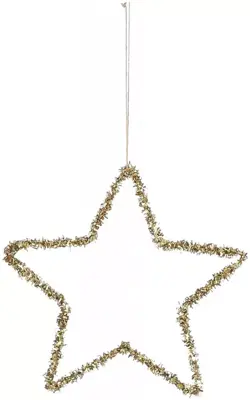 House of Seasons metalen kerst ornament ster 15cm goud