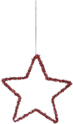 House of Seasons metalen kerst ornament ster 15cm rood