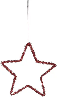 House of Seasons metalen kerst ornament ster 15cm rood 
