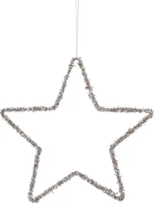 House of Seasons metalen kerst ornament ster 25cm champagne