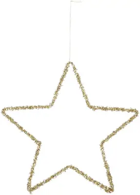 House of Seasons metalen kerst ornament ster 25cm goud