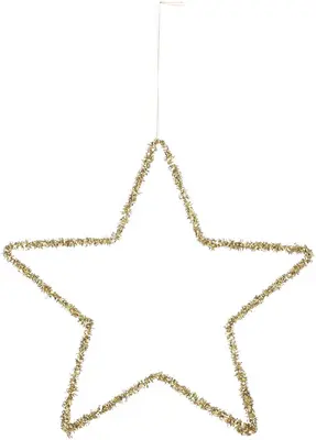 House of Seasons metalen kerst ornament ster 25cm goud 