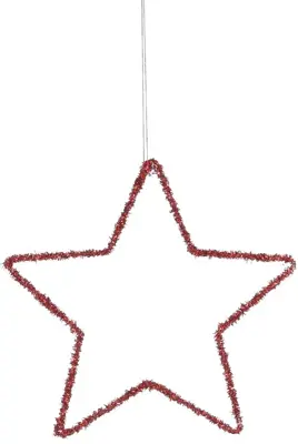 House of Seasons metalen kerst ornament ster 25cm rood