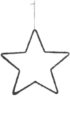 House of Seasons metalen kerst ornament ster 25cm zwart