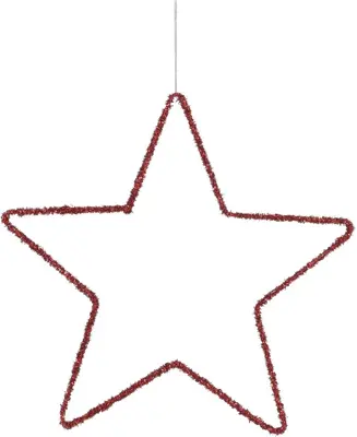 House of Seasons metalen kerst ornament ster 40cm rood