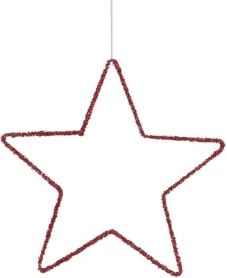 House of Seasons metalen kerst ornament ster 40cm rood 