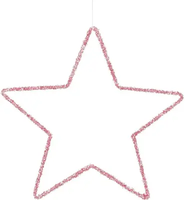 House of Seasons metalen kerst ornament ster 40cm roze