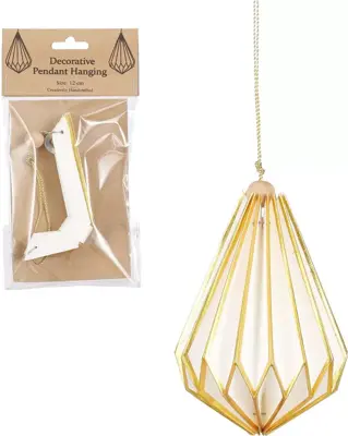 House of Seasons papieren kerst ornament druppel 13.5cm wit