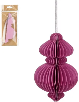 House of Seasons papieren kerst ornament finial 16cm paars