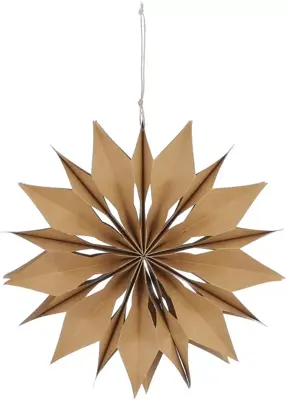 House of Seasons papieren kerst ornament sneeuwvlok 30cm lichtbruin
