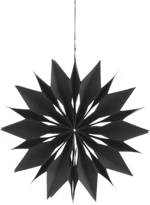 House of Seasons papieren kerst ornament sneeuwvlok 30cm zwart