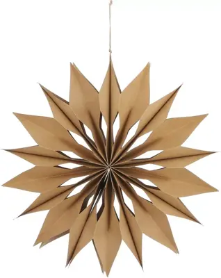 House of Seasons papieren kerst ornament sneeuwvlok 40cm lichtbruin